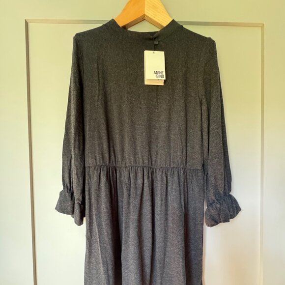 Brand New w Tags Anine Bing Charcoal Grey Dress - Picture 1 of 14